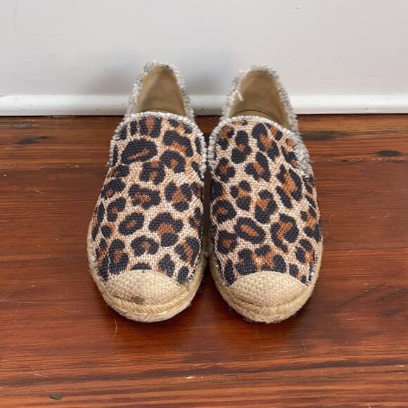 Stuart Weitzman Catalan leopard print espadrilles flat comfort shoes sz 5.5 - Picture 6 of 7
